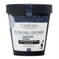 CARELIKA Algea Peel Off Mask Caviar Extract – nuplėšiama kaukė spindinčiai ir švytinčiai odai su juodais ikrais, 25 g