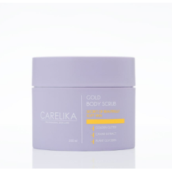 CARELIKA Gold kūno šveitiklis su auksiniais blizgučiais, kaviaro ekstraktu ir augaliniu glicerinu, 200 ml