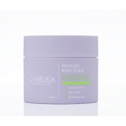 CARELIKA Pistachio Body Scrub – kūno šveitiklis su pistacijų sviestu ir susmulkintomis migdolų luobelėmis, 200 ml