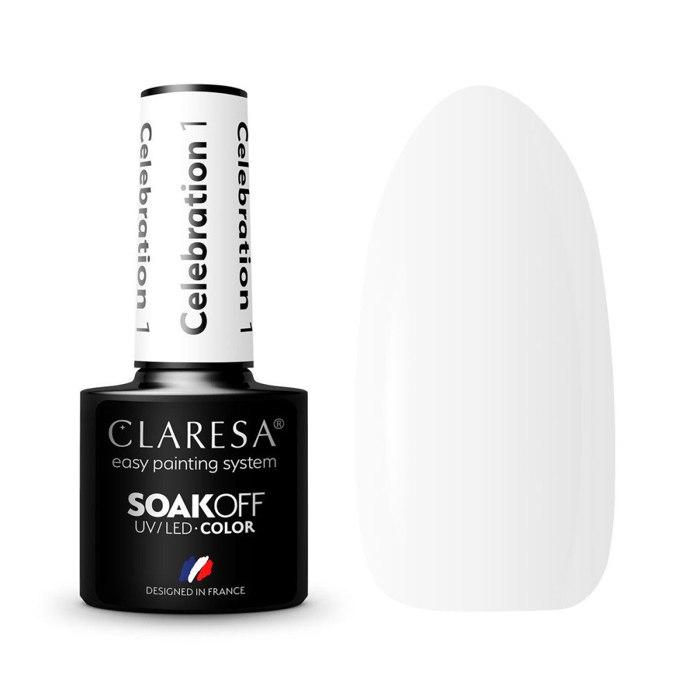 CLARESA CELEBRATION 1 - Gelinis nagų lakas, 5 ml (144729)