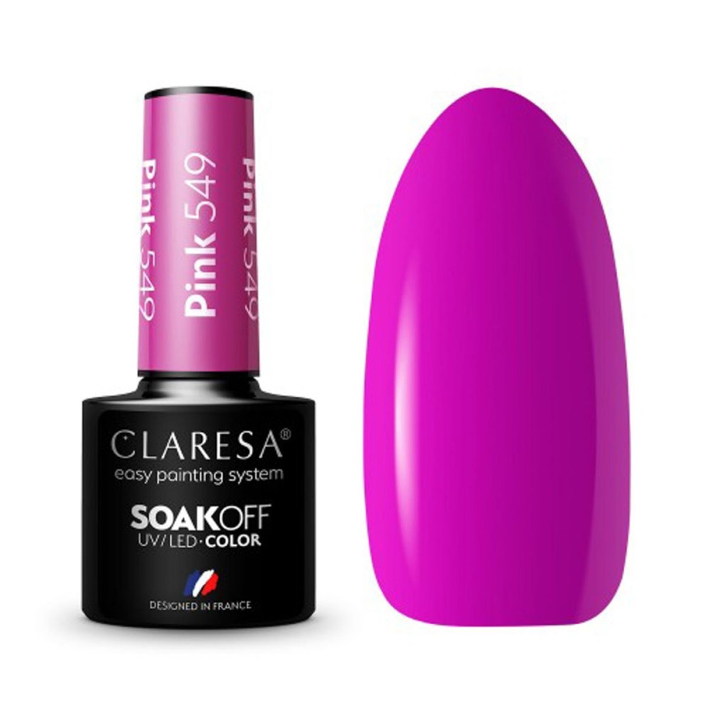 CLARESA PINK 549 - Gelinis nagų lakas, 5 ml (143358)