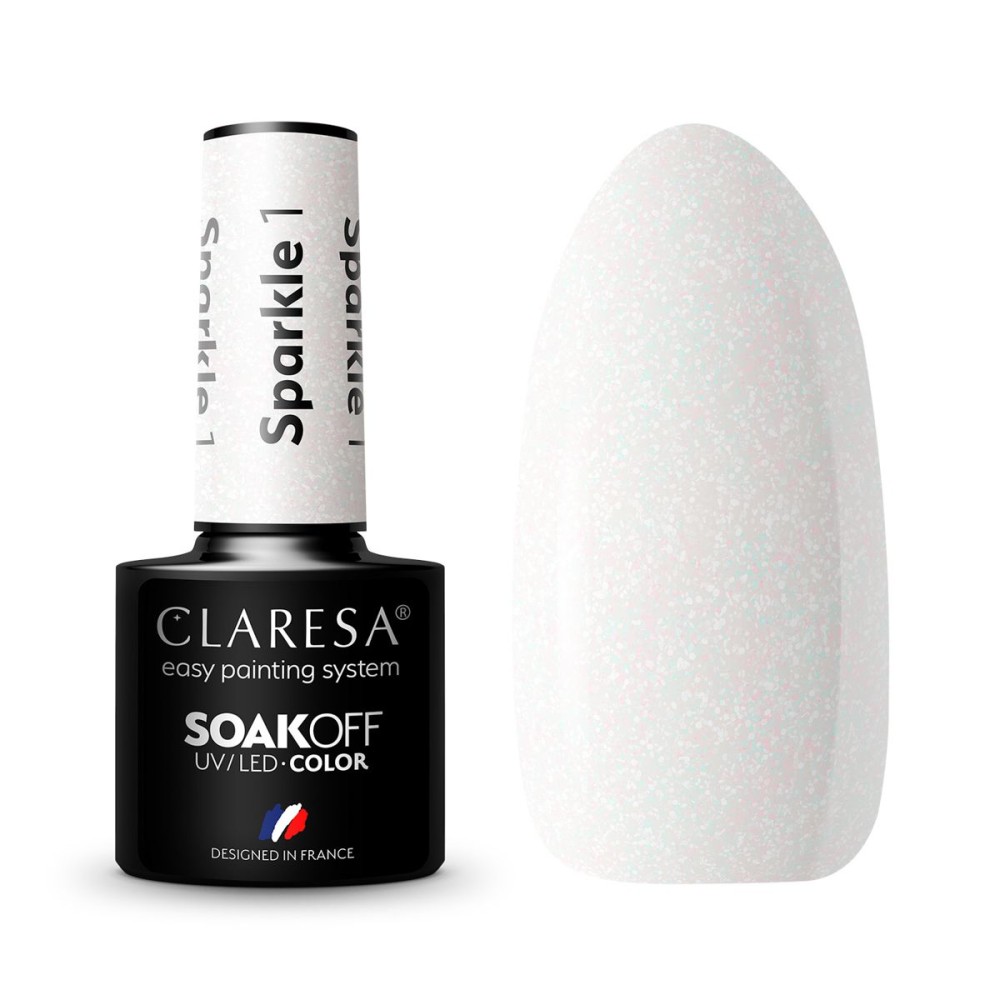 CLARESA Sparkle 1 – gelinis nagų lakas, 5 ml (143413)