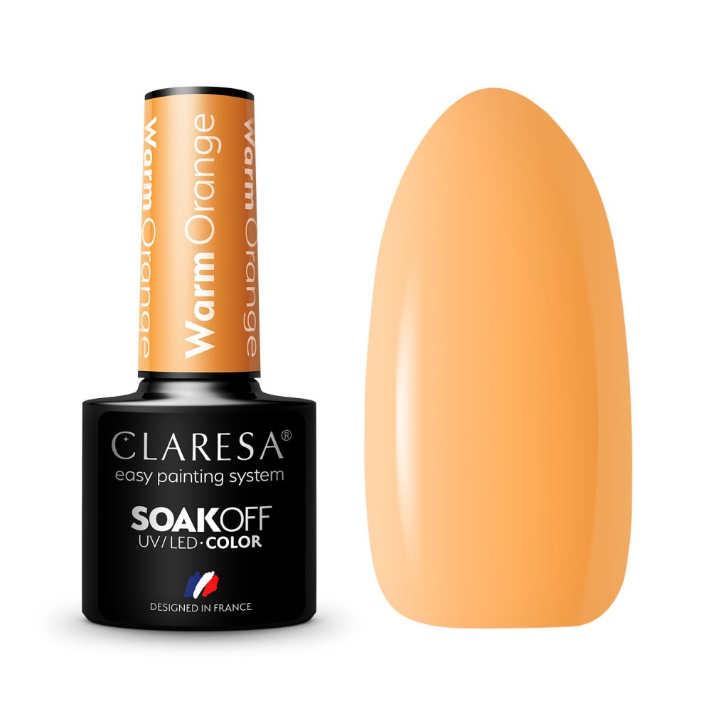 CLARESA WARM ORANGE - gelinis nagų lakas, 5 ml (143420)