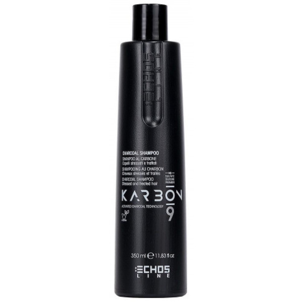 ECHOSLINE KARBON 9 Charcoal Shampoo – Anglies šampūnas, 350 ml