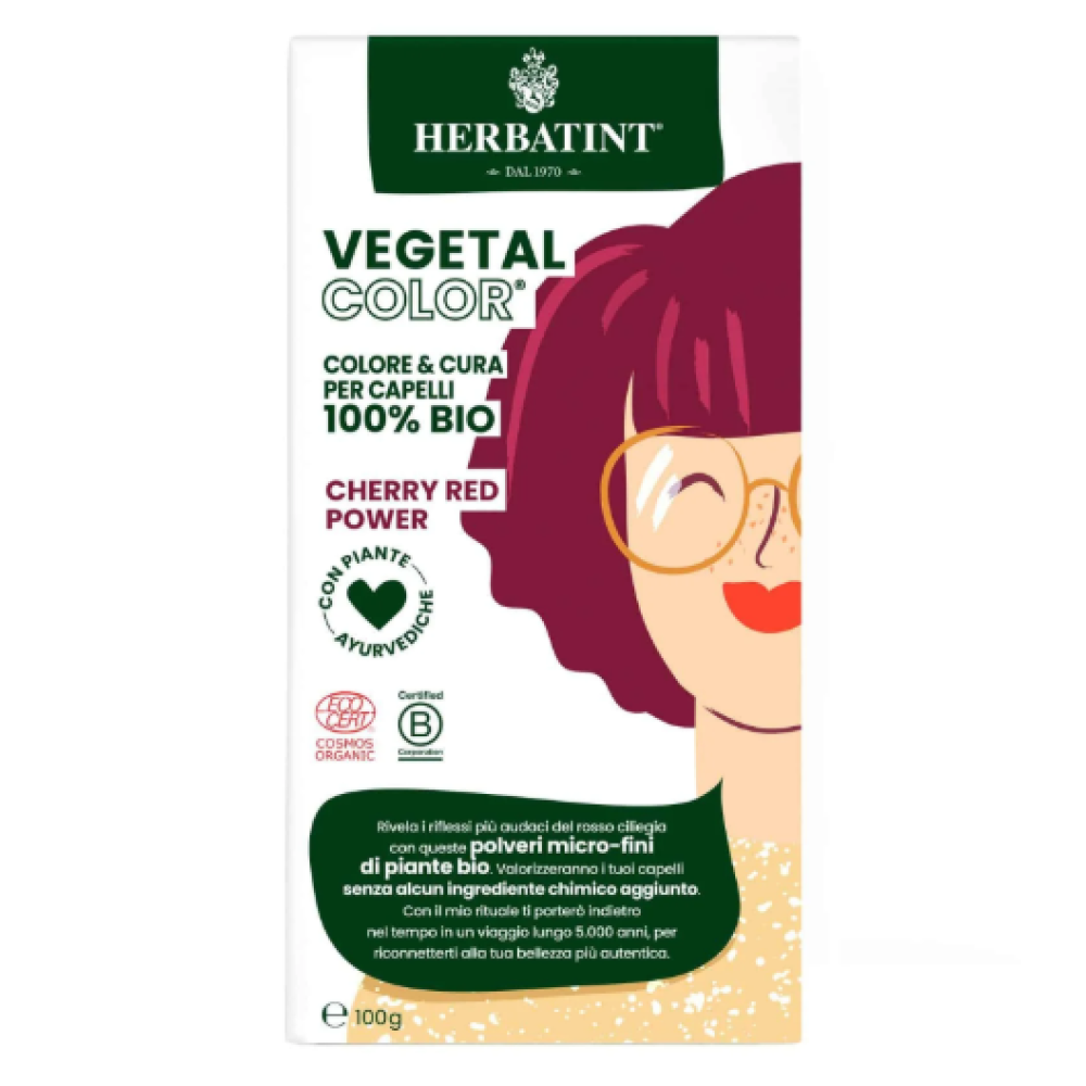 HERBATINT Vegetal Color - Organiniai plaukų dažai (Cherry Red Power / vyšnių raudona) (Herb-cherry-red)