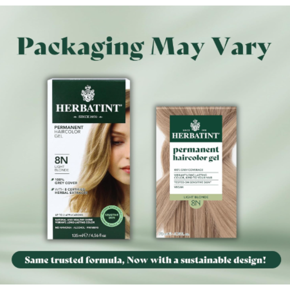 HERBATINT ilgalaikė natūrali augalinė gelinė plaukų dažai – 8N (Šviesi blondinė) (Herbatint8N)
