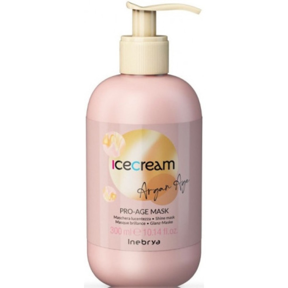 Inebrya Ice Cream Argan Age Pro-Age Mask – atstatomoji plaukų kaukė, 300 ml