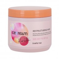 Inebrya Ice Cream Keratin Restructuring Mask – atkuriančioji plaukų kaukė su keratinu, 500 ml