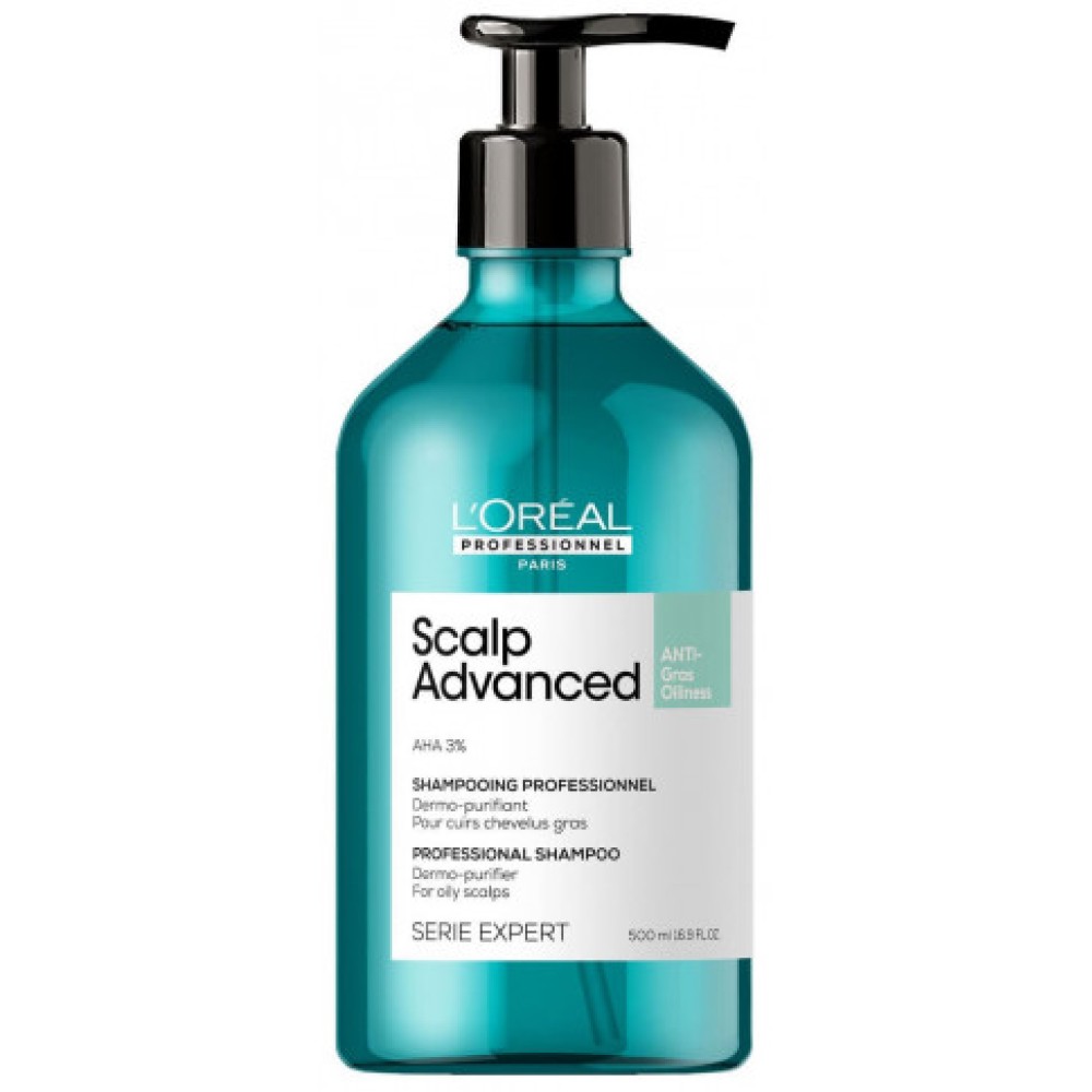 L'Oreal Professionnel Serie Expert Scalp Advanced Anti-Oiliness Shampoo – valomasis šampūnas nuo pleiskanų, 500 ml