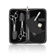 Lameo STAGE PRO SET OFFSET SILVER - Profesionalių kirpimo žirklių rinkinys su dėklu