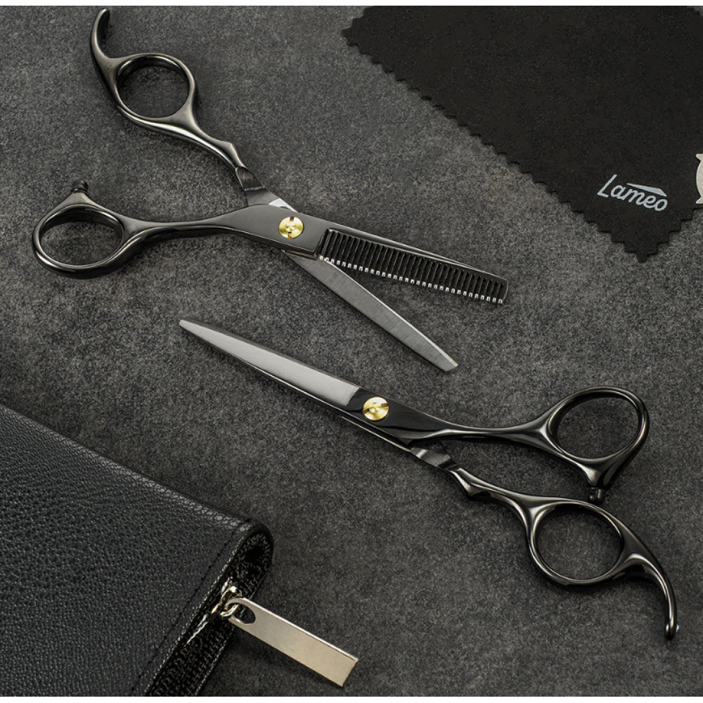 Lameo STAGE PRO SET OFFSET BLACK - Profesionalių kirpimo žirklių rinkinys su dėklu (370.938)