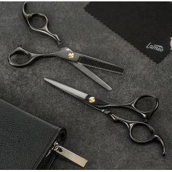 Lameo STAGE PRO SET OFFSET BLACK - Profesionalių kirpimo žirklių rinkinys su dėklu