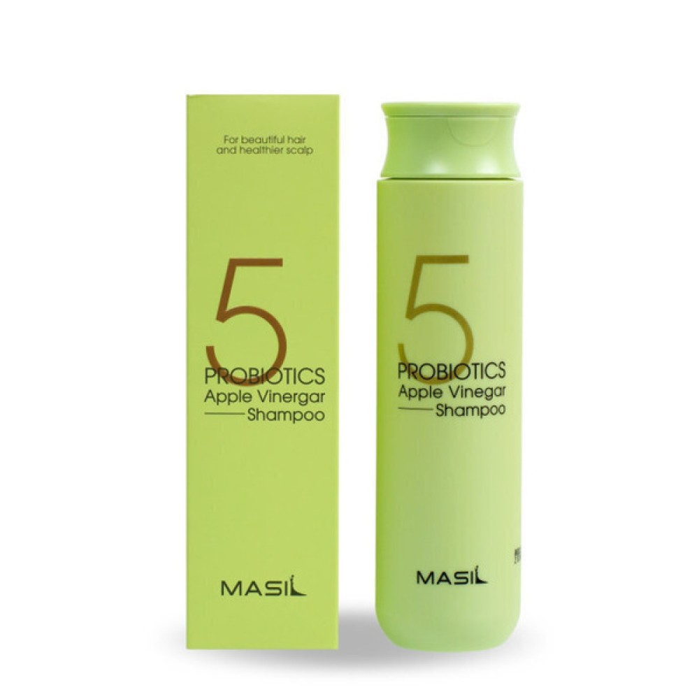 MASIL 5 Probiotics Apple Vinegar Shampoo - švelnus šampūnas be sulfatų su obuolių sidro actu, 300 ml