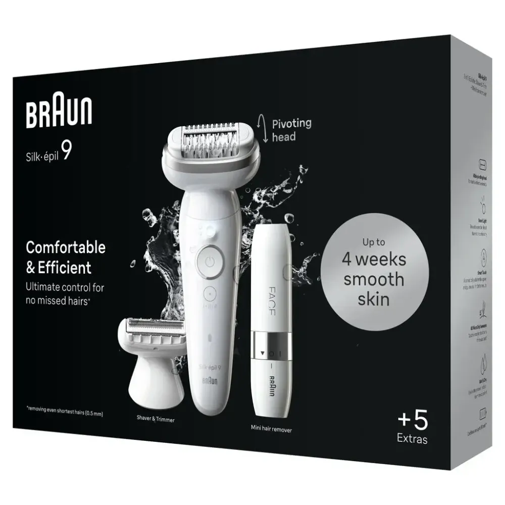 BRAUN Silk Epil 9 epiliatorius + mini skustuvas veidui