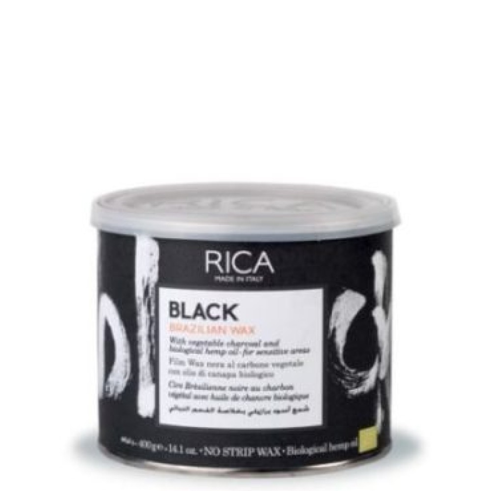 RICA BLACK Brazilian Wax – juodasis Brazilijos kietasis vaškas, 400 ml (CDAVBL4-A)