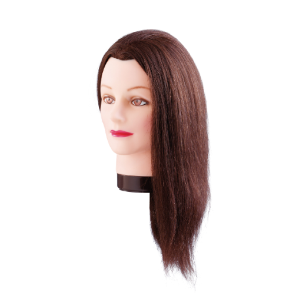 Manekeno galva/manekenas Emma, ruda – su natūraliais plaukais, 40 cm (7000832)