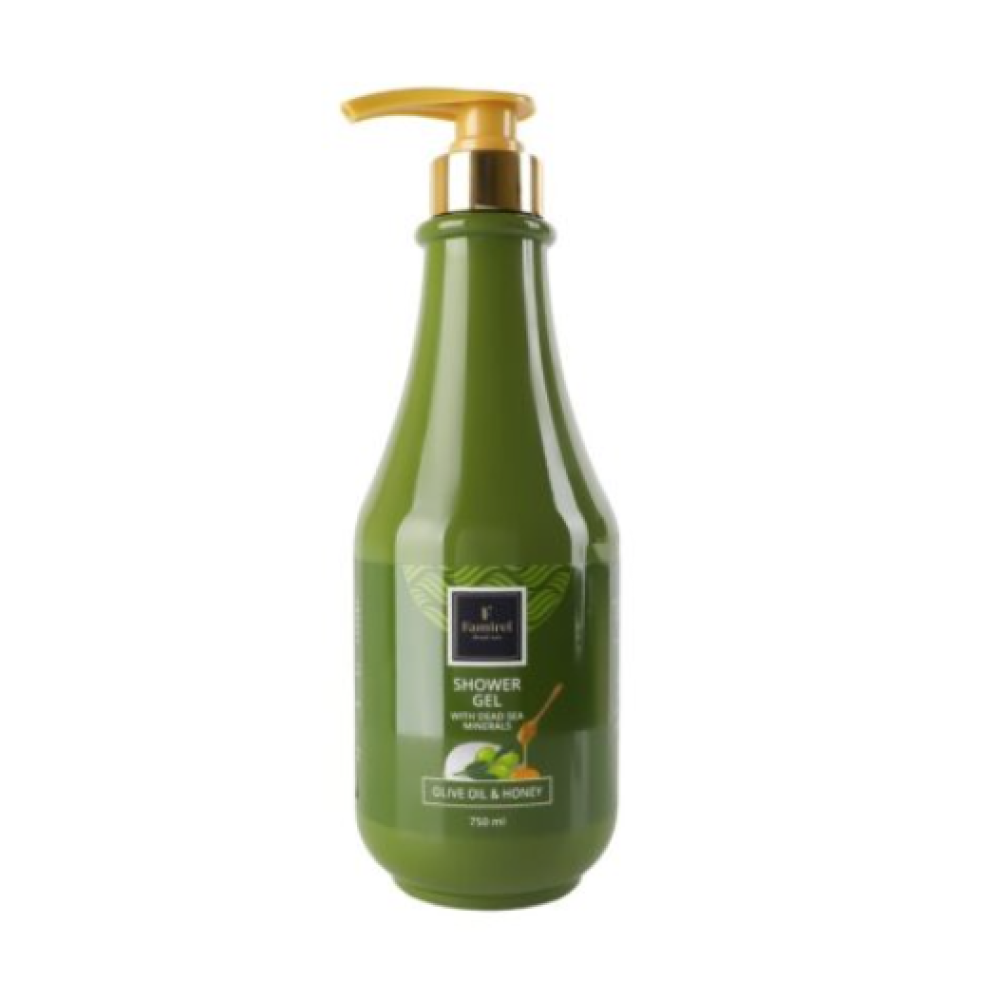 FAMIREL Shower Gel Olive Oil & Honey with Dead Sea Mineral, 750ml (7290114085120)