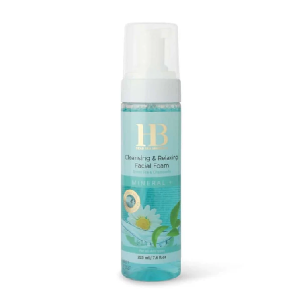 HEALTH&BEAUTY Valomosios ir raminančios veido putos su žaliąja arbata, ramunėlėmis ir mineralais, 225 ml (H&Bfoam-green)
