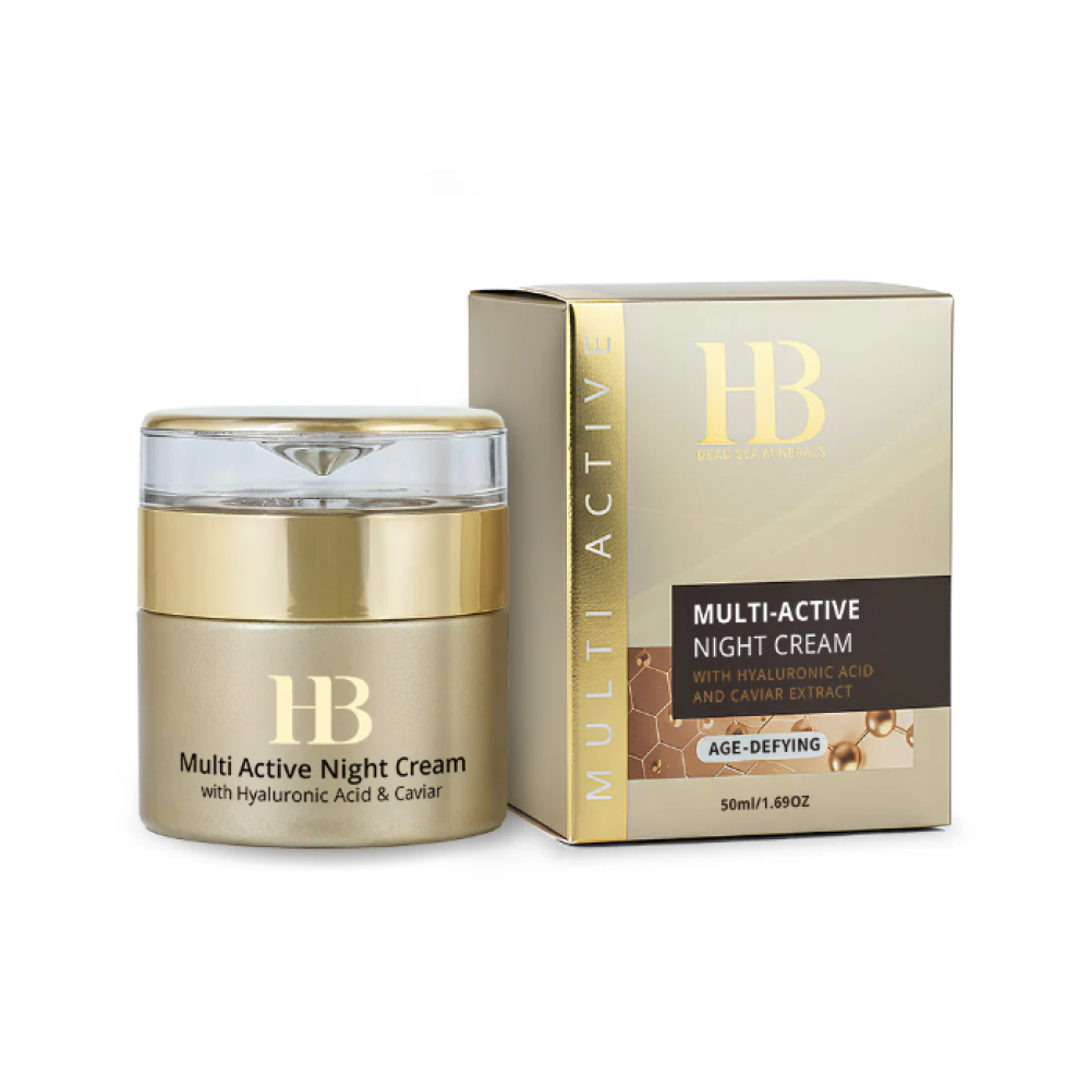 H&B PREMIUM LINE Multi-Active naktinis veido kremas su hialurono rūgštimi ir kaviarų ekstraktu (H&Bnight)
