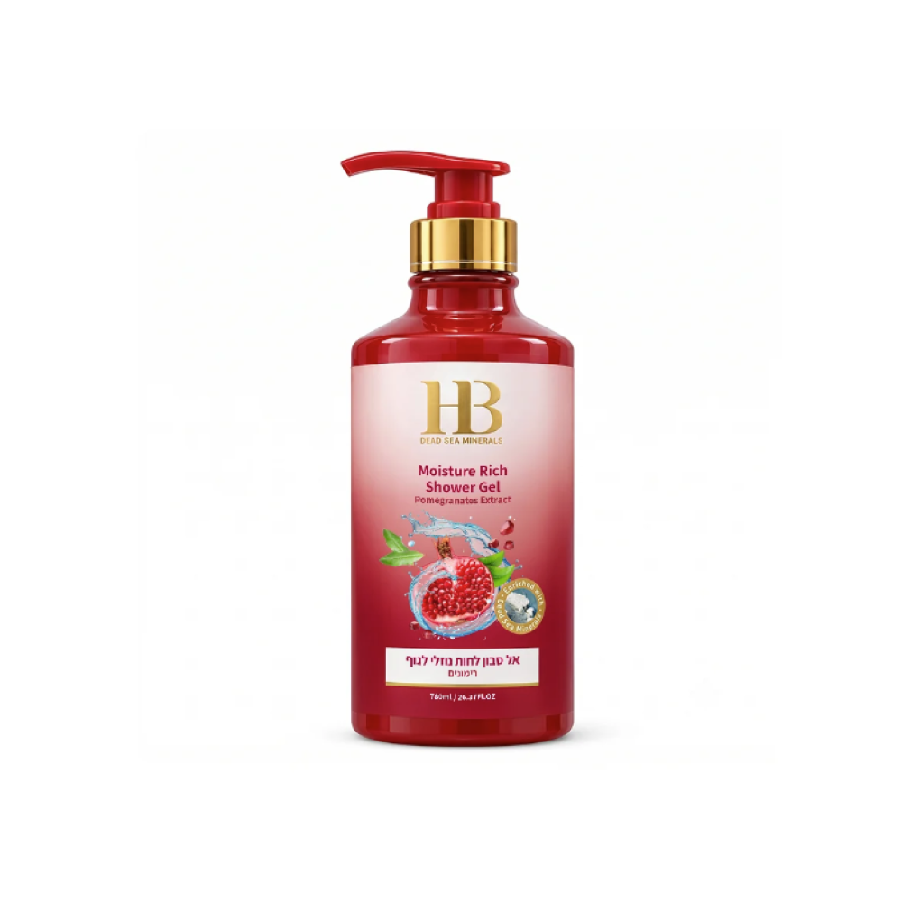 HEALTH&BEAUTY Moisture Rich Shower Cream Pomegranate - Dušo želė-kremas su granatų ekstraktu, 780 ml (H&B00044)