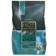 ItalWax Hot Film Wax AZULENE – skaidrus plėvelinis vaškas AZULENE, 1000 g