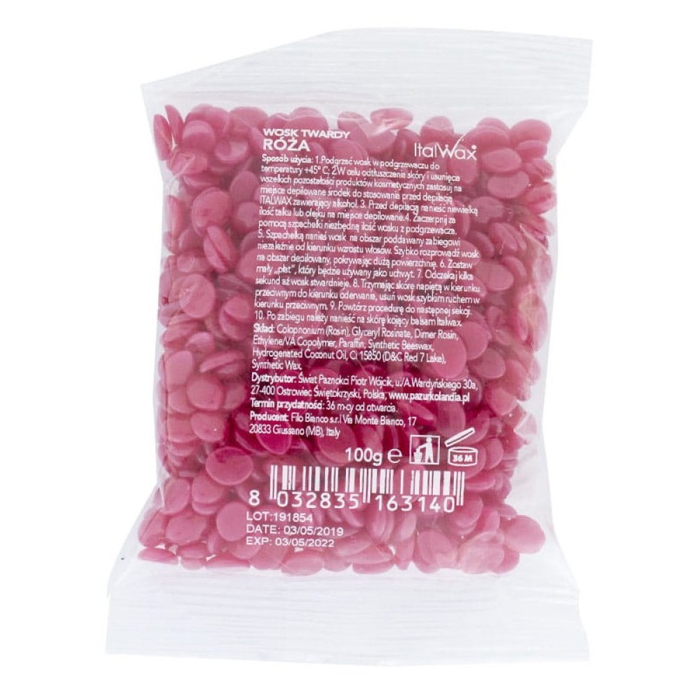 ItalWax ROSE plėvelinis vaškas granulėse, 100 g (CFWP100)