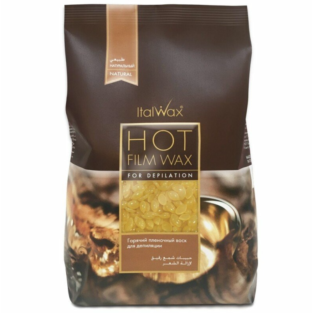 ItalWax Hot Film Wax NATURAL — permatomas plėvelinis vaškas NATURAL, 1000 g (BRL63102)