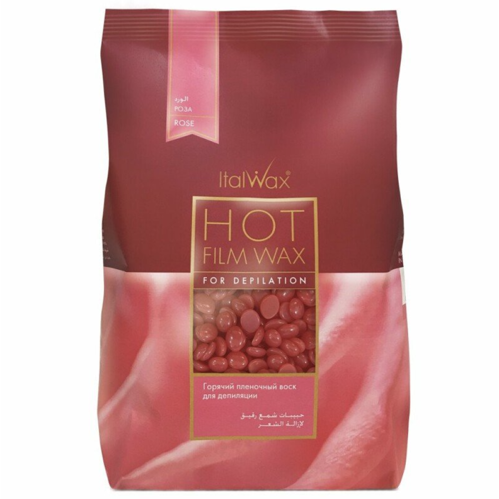 ItalWax Hot Film Wax ROSE - Skaidrus plėvelinis vaškas ROSE, 1000 g (BRL63034)
