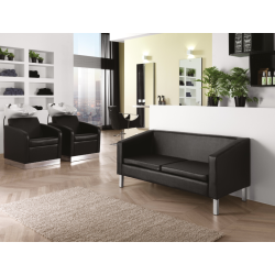 LUCKY BLACK WAITING-area SOFA - Trivietė sofa laukiamajai zonai