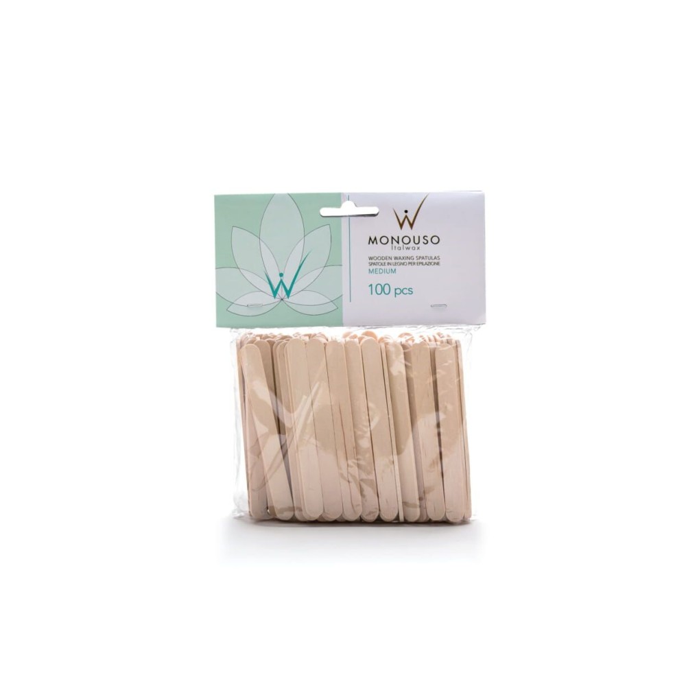 ItalWax medinės mentelelės, vidutinės, 100 vnt. (D000210)