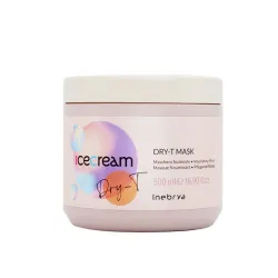 Inebrya Ice Cream Dry-T Mask - Maitinanti kaukė sausiems ir pažeistiems plaukams, 500 ml