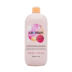 Inebrya Ice Cream Keratin Restructuring Shampoo – restruktūrizuojantis šampūnas su keratinu, 1000 ml