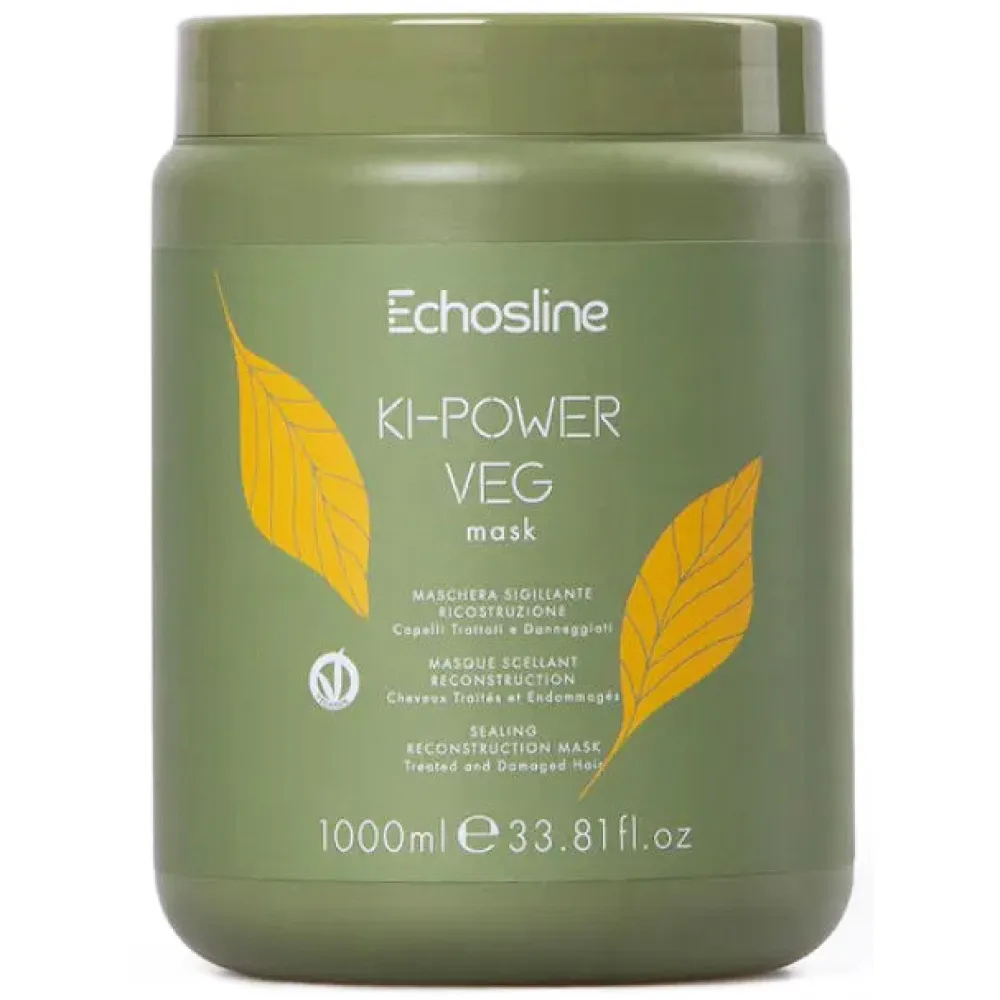 ECHOSLINE KI-POWER VEG Mask - Sandarinanti kaukė plaukų rekonstrukcijai, 1000 ml
