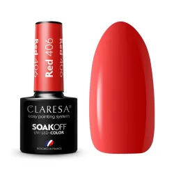 CLARESA RED 406 - gelinis nagų lakas, 5 ml