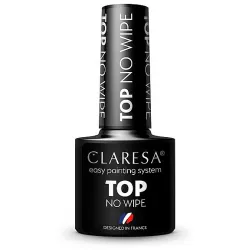 CLARESA Top No Wipe – be valo gelinio lako viršutinis sluoksnis, 5 ml