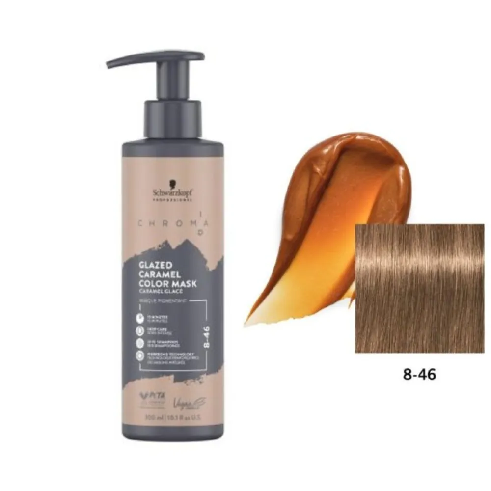 Schwarzkopf Professional CHROMA ID Bonding Mask – tonuojanti kaukė Nr. 8-46 – GLAZED CARAMEL, 300 ml