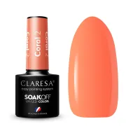 CLARESA Coral 002 - gelinis nagų lakas, 5 ml
