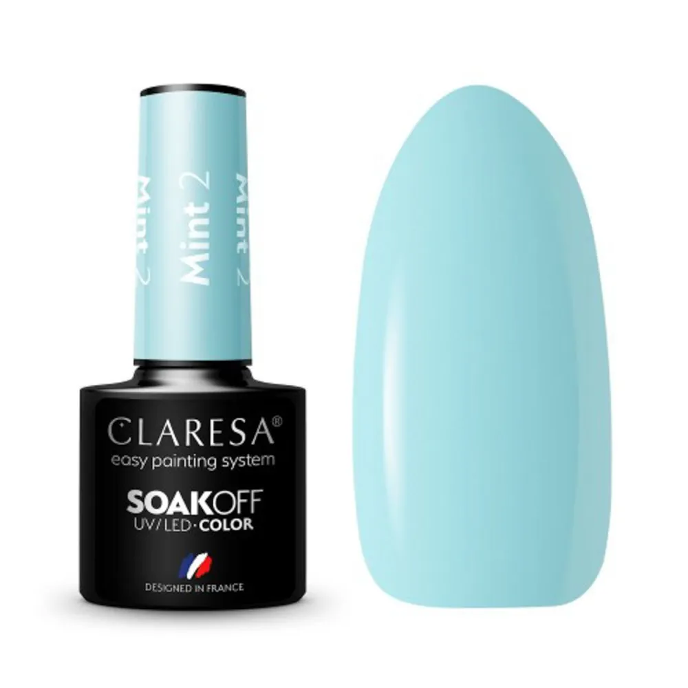 CLARESA MINT 2 – gelinis nagų lakas, 5 ml