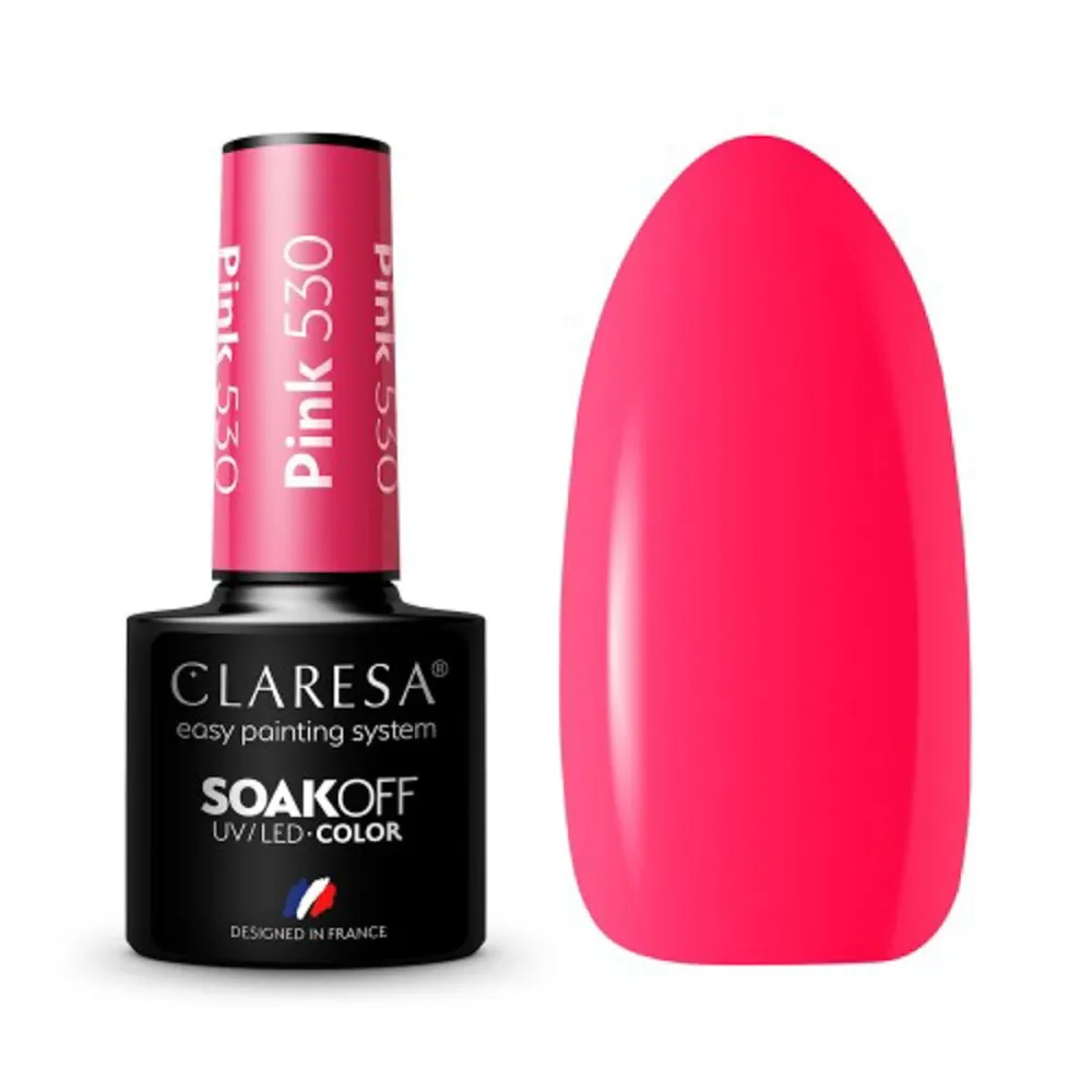 CLARESA PINK 530 - Gelių nagų lakas, 5 ml
