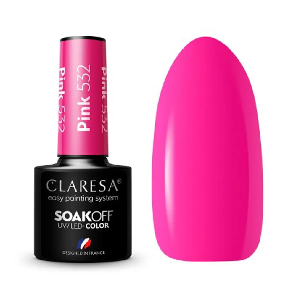 CLARESA PINK 532 – Gelių nagų lakas, 5 ml