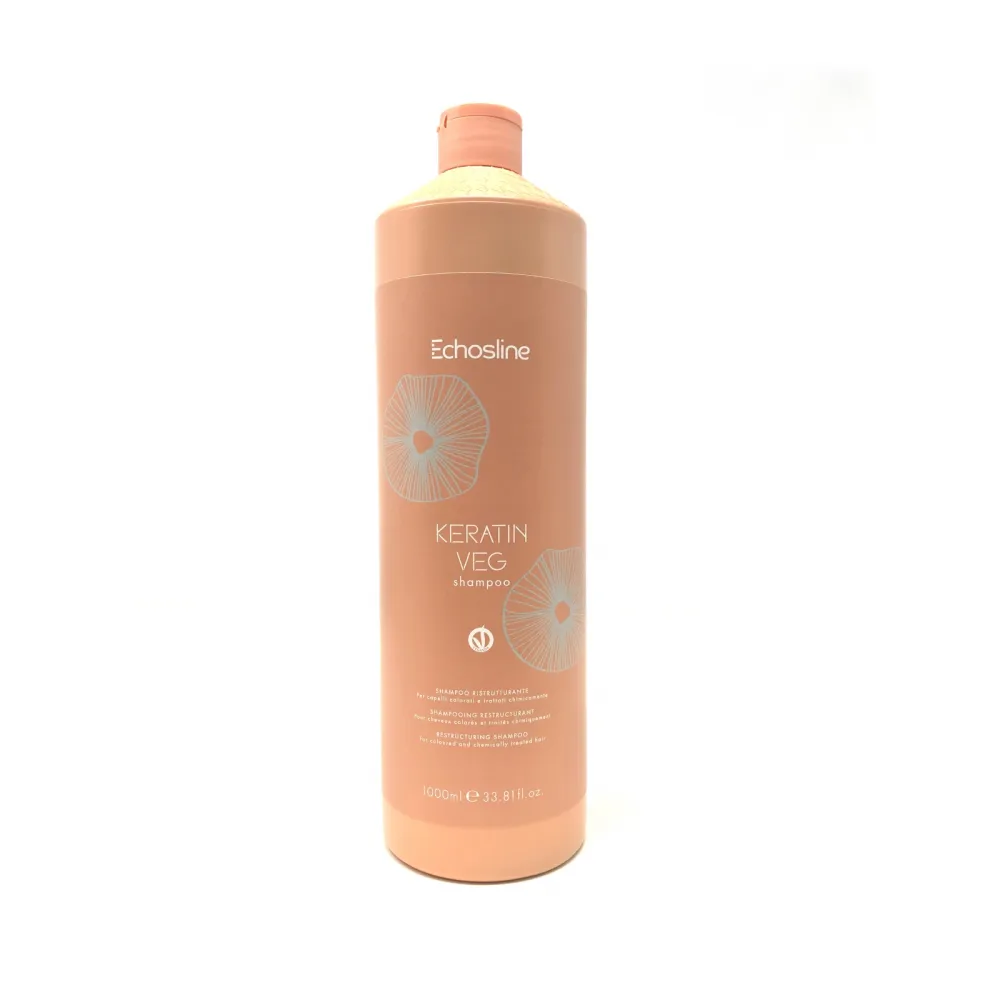 ECHOSLINE Keratin Vegan Shampoo – atstatomasis šampūnas, 1000 ml