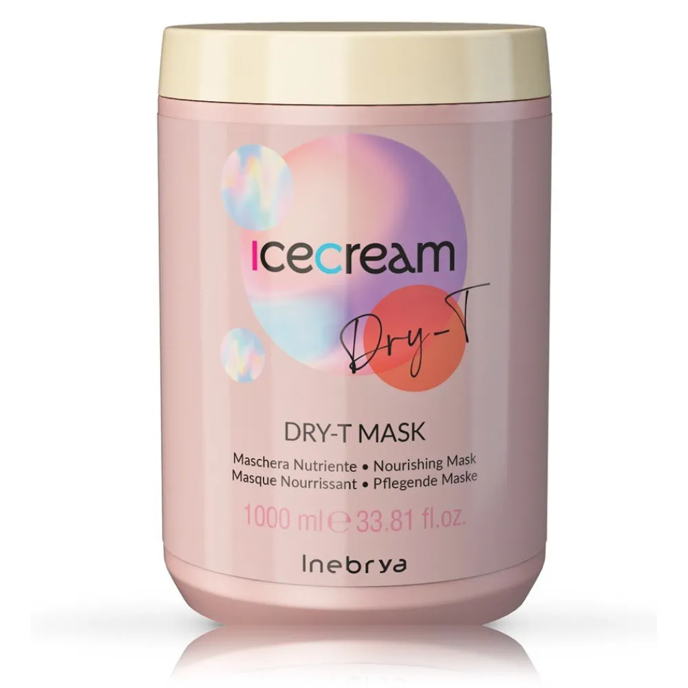 Inebrya Ice Cream Dry-T Mask – maitinanti kaukė sausiems ir pažeistiems plaukams, 1000 ml