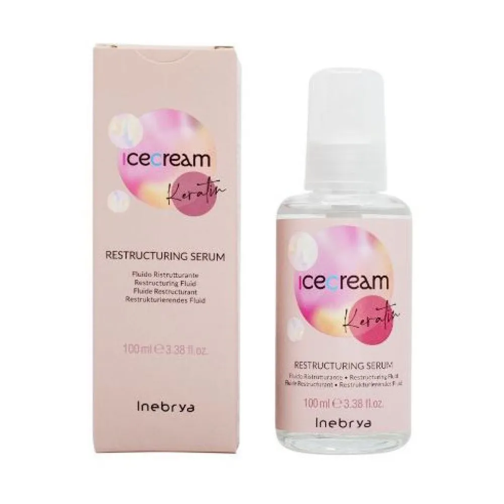 Inebrya Ice Cream Keratin Restructing Serum – restruktūrizuojantis serumas su keratinu