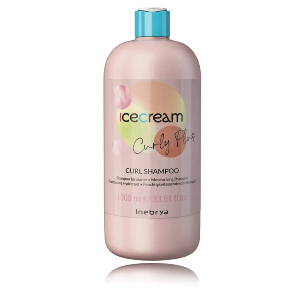 Inebrya Ice Cream Curly Plus Shampoo - drėkinantis šampūnas garbanotiems plaukams, 1000 ml