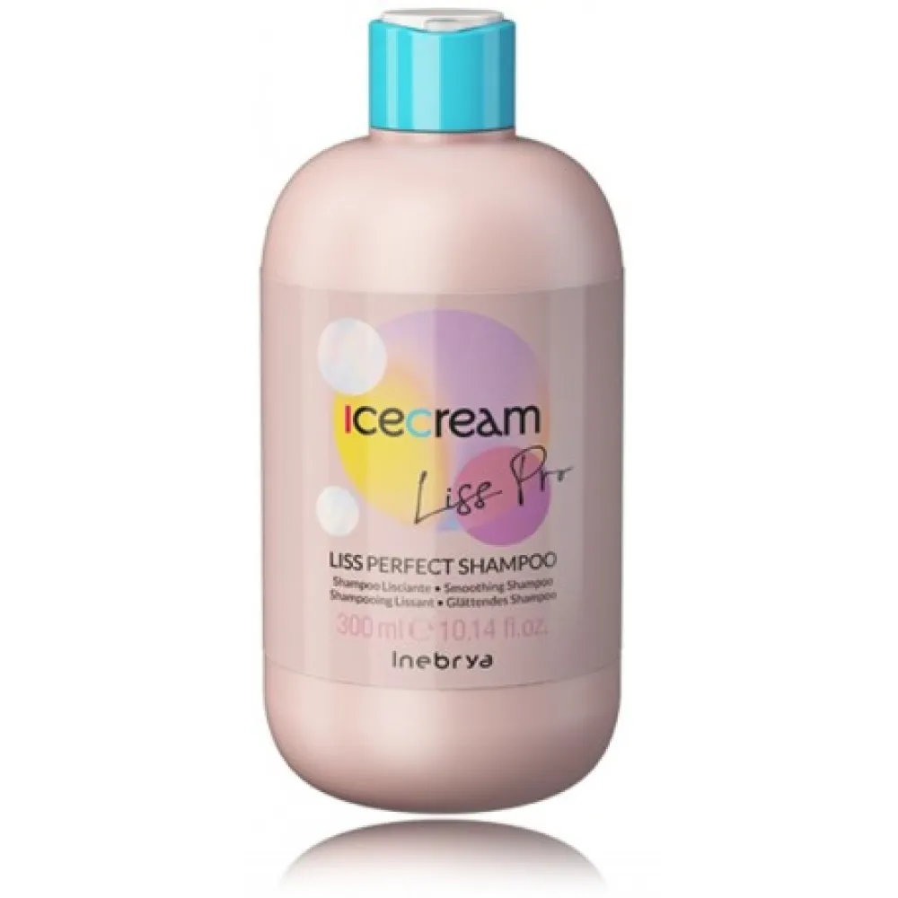 Inebrya Ice Cream Liss Perfect Shampoo – plaukų lyginantis šampūnas, 300 ml