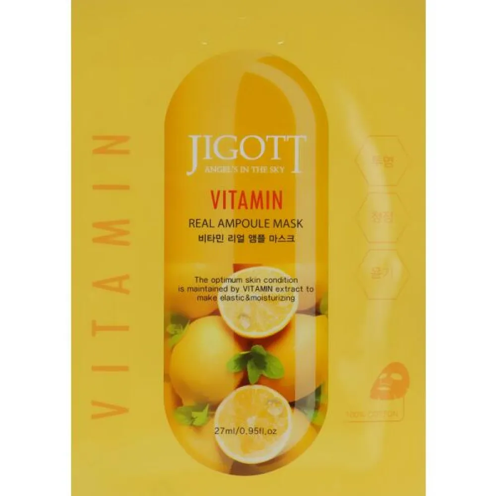 Jigott Vitamin Real Ampoule Mask – audinio veido kaukė, 27 ml
