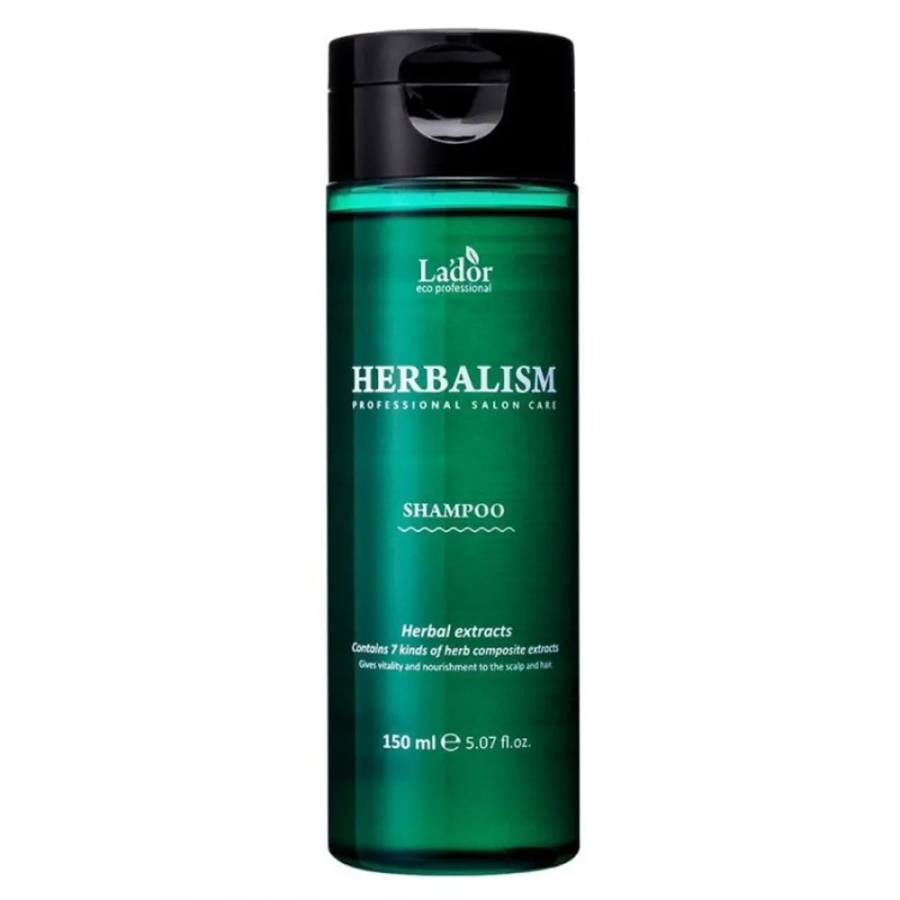 LA'DOR Herbalism Shampoo - Lengvai rūgštus augalinis šampūnas su aminorūgštimis, 150 ml