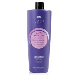 Lisap Milano Anti-yellow Light Scale Shampoo – šampūnas šviesiems, išbalintiems ar natūraliai žiliems plaukams, 1000 ml
