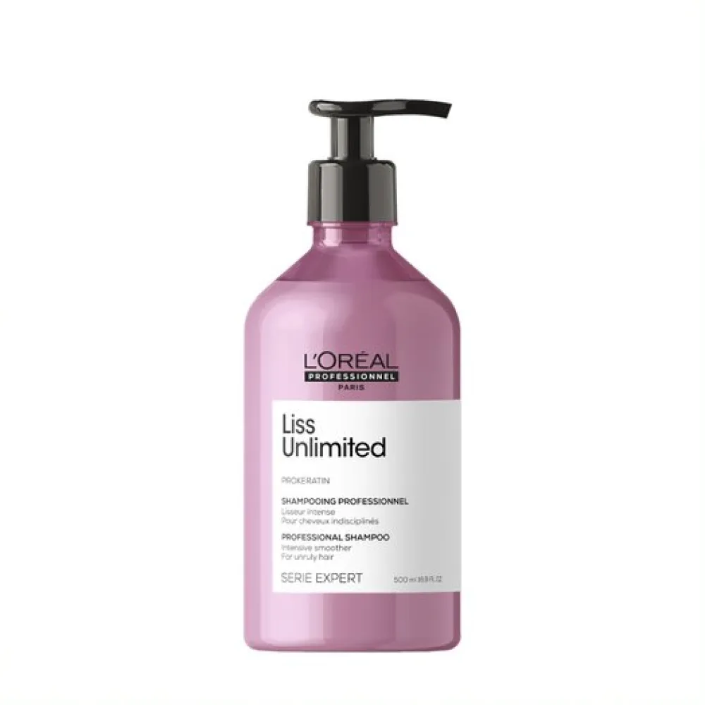 L'Oreal Professionnel Serie Expert Liss Unlimited Shampoo – lyginantis šampūnas sausiems ir nepaklusniems plaukams, 500 ml