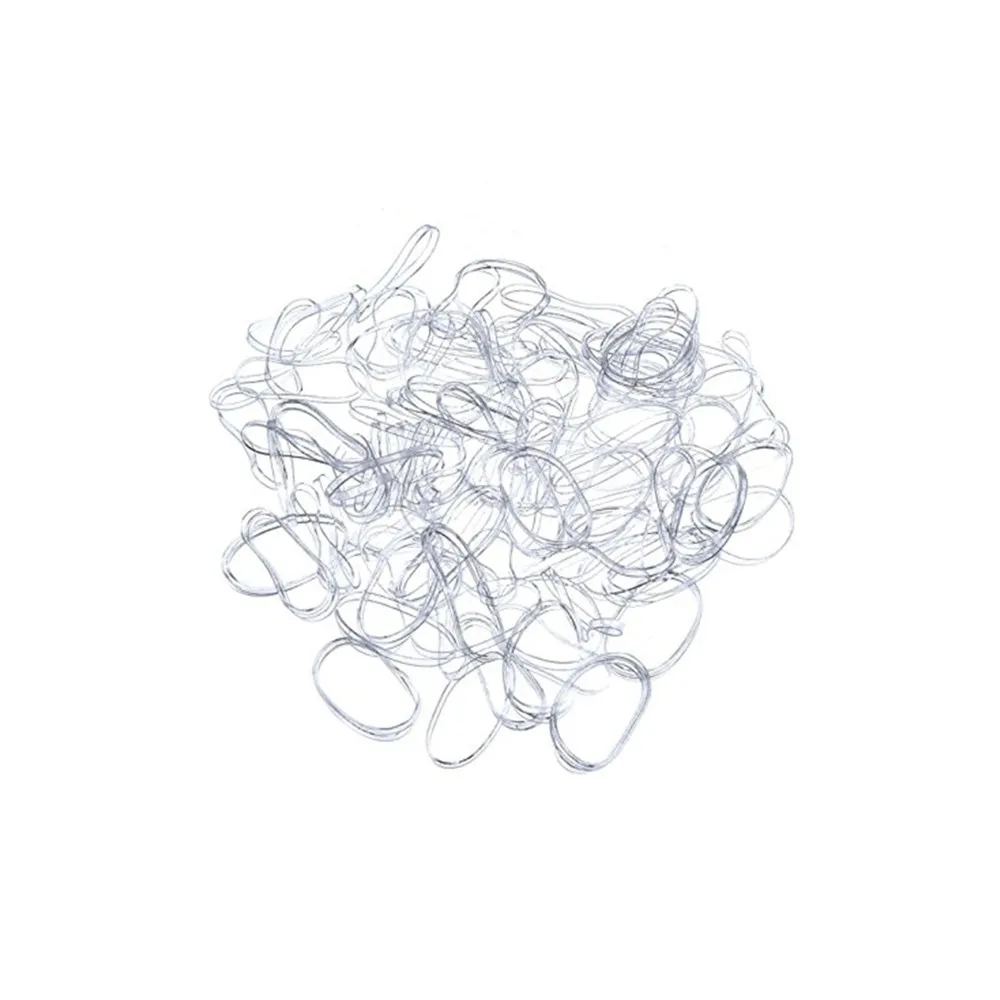 Plaukų gumytės, elastingos, skaidrios, 50 vnt.